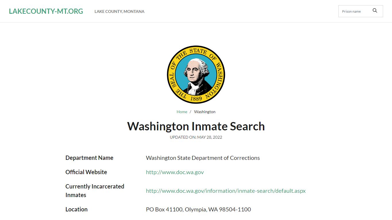 Tacoma City Jail Inmate Search and Prison Information